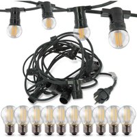 Professionelle Guinguette-Girlande 10 LED-Lampen E27 4W Warmweiß 10 Meter anschließbar von ARUM LIGHTING