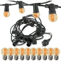 Professionelle Guinguette-Girlande 10 LED-Lampen E27 4W warmweiß bernsteinfarben 10 Meter anschließbar von ARUM LIGHTING