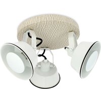 RIDLEY 3 White Heads Deckenleuchte mit warmweißer LED-Lampe GU10 von ARUM LIGHTING