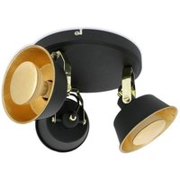 Arum Lighting - ridley Schwarz und Gold 3 Köpfe Deckenleuchte mit GU10 Warmweiß led Glühbirne Arum Lighting - ridley Schwarz und Gold 3 Köpfe Deckenleuchte mit GU10 Warmweiß led Glühbirne von ARUM LIGHTING