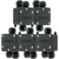 Satz von 5 wasserdichten Verbindungsboxen 3 Wege mit automatischem Stecker IP68 von ARUM LIGHTING