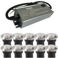 Set mit 10 Bodeneinbauleuchten 3 w Mini-CANYON IP67 12 v mit selv 50 w IP67-Transformator Farbtemperatur: 4000K neutralweiß von ARUM LIGHTING