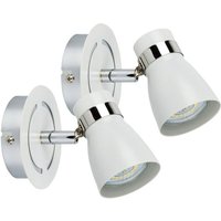 Arum Lighting - Set mit 2 Wandleuchten hampton GU10 in Weiß und Chrom von ARUM LIGHTING