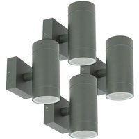 Arum Lighting - Set mit 4 Wandleuchten venice Anthrazit für den Außenbereich, zweistrahlig, GU10 IP54 von ARUM LIGHTING