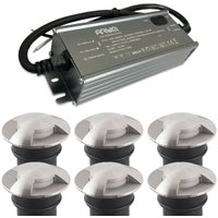 Set mit 6 Bodeneinbauleuchten 3 w Mini-CANYON IP67 12 v mit selv 50 w IP67-Transformator Farbtemperatur: 4000K neutralweiß von ARUM LIGHTING