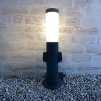 Arum Lighting - valente Anthrazit Außenterminal 45cm IP44 + 2 Steckdosen von ARUM LIGHTING