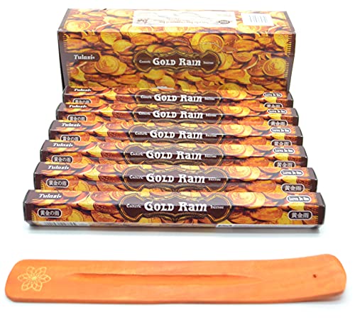 Räucherstäbchen Münzen Gold Regen Gold (Gold Coin Gold Rain) Stäbe Joss 120 Räucherstäbchen Räucherstäbchen Zuhause Duft Joss Sticks mit Aschenbecher von ARUNDEL SERVICES EU