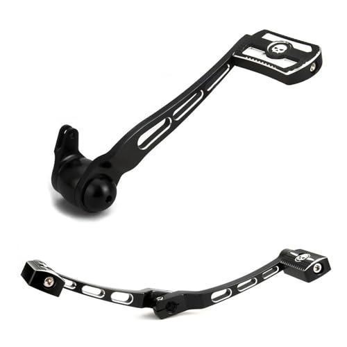 Chrom Brems Arm Kit Schalthebel W/Shifter Pegs Schädel Kopf Fit Für Harley Touring CVO FLHX FLHR FLHT FLTR 2008-2013(Black) von ARUPMN