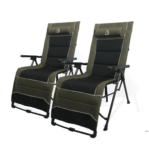 ARURU Zero Gravity Stühle mit Abnehmbarer Auflage – Faltbare Camping- & Sonnenliegen aus Teslin, bis 200kg belastbar, 3-Fach verstellbar, Relaxstuhl für Garten & Balkon【2er Set 】 von ARURU