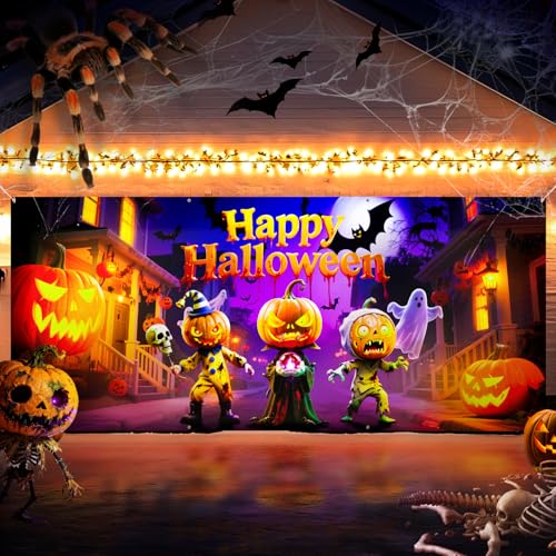 ARVAGGCY Halloween-Garagentor-Banner, 4,8 x 2,1 m, Party-Dekoration für drinnen und draußen, Fotohintergrund ARVAGGCY Halloween-Garagentor-Banner, 4,8 x 2,1 m, Party-Dekoration für drinnen und draußen, Fotohintergrund von ARVAGGCY