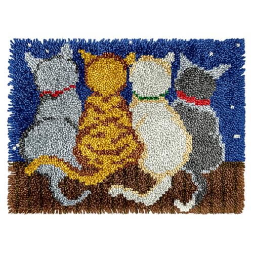 ARVALOLET 52x38cm Tiere Latch Hook Teppich Set for Anfänger und kreative Bastler von ARVALOLET