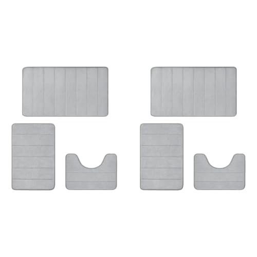 ARVALOLET Badezimmermatten-Set aus Memory-Schaum, 3-teilig, rutschfest, for WC und Bad, maschinenwaschbar von ARVALOLET