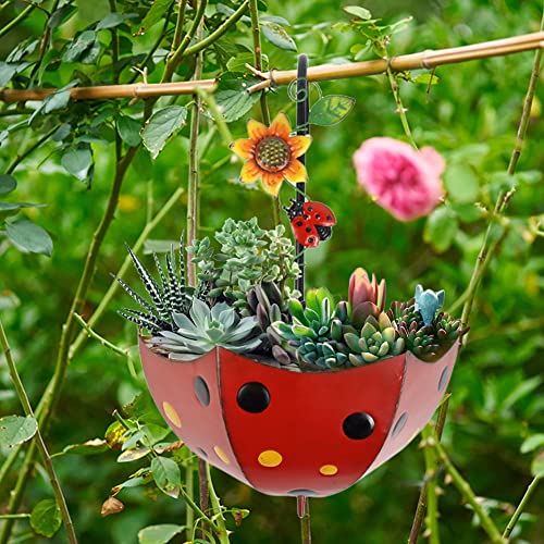 ARVALOLET Blumentöpfe zum Aufhängen Metall Hängeblumentöpfe,Hängender Blumentopf Regenschirm Balkon Garten Töpfe Wand Pflanzer Metallwanne Blumenhalter for Innen Außen Decken Balkone Pflanzen von ARVALOLET