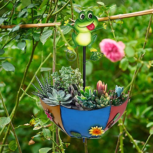 ARVALOLET Blumentöpfe zum Aufhängen Metall Hängeblumentöpfe,Hängender Blumentopf Regenschirm Balkon Garten Töpfe Wand Pflanzer Metallwanne Blumenhalter for Innen Außen Decken Balkone Pflanzen von ARVALOLET