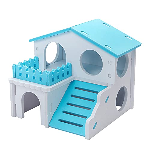 ARVALOLET Hamsterhaus, Hamster Spielzeug, Hamster Nest Kleines Haus Goldener Bär Hütte Zaun Villa Haustier Ökologisches Brett Hamster Spielzeug von ARVALOLET