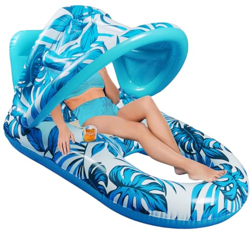 ARVALOLET Outdoor-Wasserschlafbett mit Sonnenschutz, Aufblasbare PVC-Luftmatratze for den Sommer, 1qb2uf1mp3my7hr4qf9 von ARVALOLET
