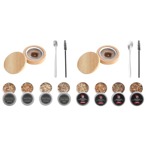 Whiskey Smoker Kit mit 4 Geschmacksrichtungen Holzchips for Cocktails Fleisch Rauch-Set for Zuhause und Bar von ARVALOLET