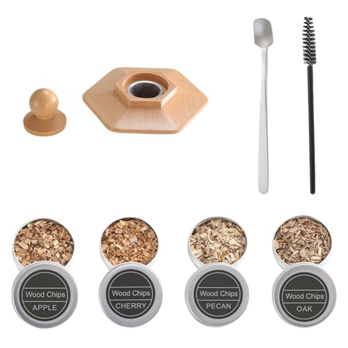 Whiskey Smoker Kit mit 4 Geschmacksrichtungen Holzchips for Cocktails Fleisch Rauch-Set for Zuhause und Bar von ARVALOLET