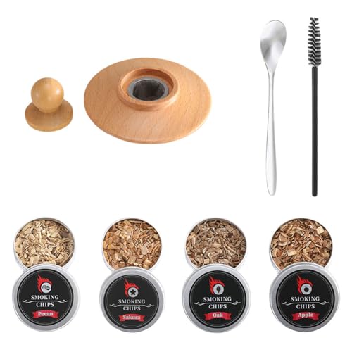 Whiskey Smoker Kit mit 4 Geschmacksrichtungen Holzchips for Cocktails Fleisch Rauch-Set for Zuhause und Bar von ARVALOLET