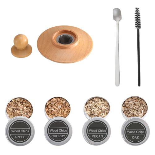 Whiskey Smoker Kit mit 4 Geschmacksrichtungen Holzchips for Cocktails Fleisch Rauch-Set for Zuhause und Bar von ARVALOLET