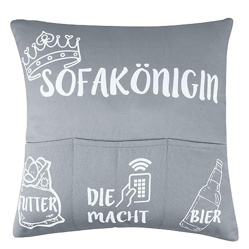 ARVOV Sofa Königin Kissenbezug, Geburtstagsgeschenk für Frau, Geschenke für Frau, Frau, Geburtstagsgeschenk Frau (45 x 45 cm, Sofa Königin Grau) von ARVOV