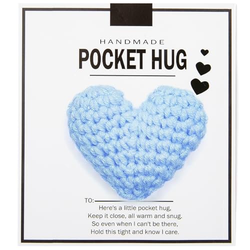 ARVOV Pocket Hug Positive Geschenk, Abschiedsgeschenk Freundin, Herz Pocket Hug, Mutmacher Geschenk, Beste Freundin Geschenke, Lustige Geschenk für Freund Freundin Familie Freund Patient (Hellblau) von ARVOV