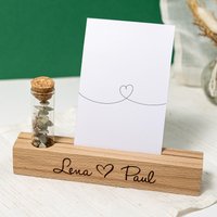 Geschenk Zur Hochzeit - Kartenhalter Mit Gravur Und Blumenvase | Stilvolle Wohndeko Trockenblumen Bilderleiste Aus Holz #059 von ARWI36