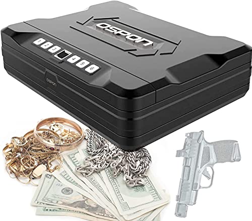 Portable Gun Safe Gun Box Fingerabdruck-Pistolentresore, Sicherheitssafe aus Stahl mit 2 Ersatzschlüsseln, 4 Öffnungsmöglichkeiten, für Schmuck, Bargeld, Dokumente, Pistolen und andere Wertsachen von ARWIC