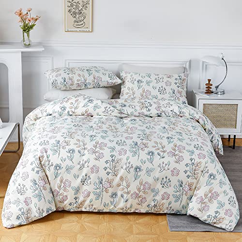 ARYURBU Blume Bettwäsche Set 200x200 cm Mikrofaser 3 Teilig, Modern Weich Pflegeleicht Bettbezug und 2 Kissenbezüge 80x80 cm mit Reißverschluss Schlafzimmer Bettwaren Bettdecke Cover von ARYURBU