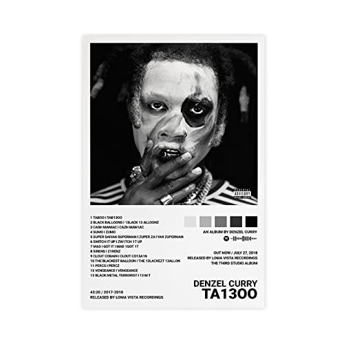 ARZARF Denzel Curry Poster TA13OO Album Cover Poster Leinwand Poster Wandkunst Dekor Druck Bild Gemälde für Wohnzimmer Schlafzimmer Dekoration Rahmen Stil 08x12inch (20x30cm) von ARZARF