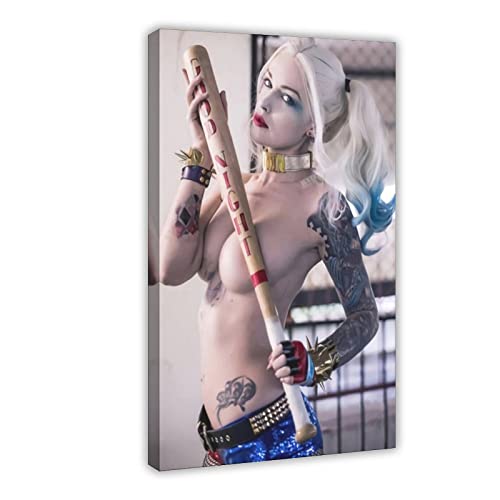 ARZARF Harley Quinn Filmposter 13 Leinwandposter Wandkunst Dekor Bild Gemälde für Wohnzimmer Schlafzimmer Dekoration Rahmen Stil 60 x 90 cm von ARZARF