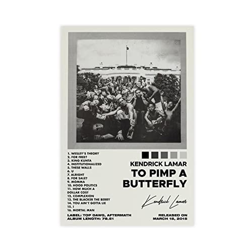 ARZARF Kendrick Lamar Poster "To Pimp A Butterflyalbum" Poster Leinwand Poster Wandkunst Dekor Druck Bild Gemälde für Wohnzimmer Schlafzimmer Dekoration Rahmen Stil 40 x 60 cm von ARZARF