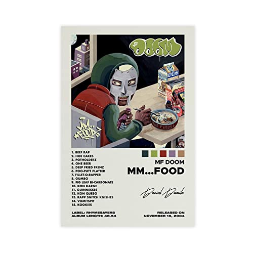 ARZARF MF Doom Poster MM Lebensmittelalbum Cover Poster Leinwand Poster Wandkunst Dekor Druck Bild Gemälde für Wohnzimmer Schlafzimmer Dekoration Rahmen Stil 30 x 45 cm von ARZARF