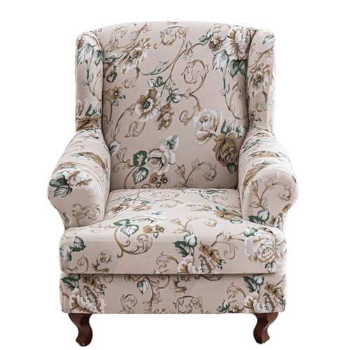 ARZARF Moderner Ohrensessel Überzug,Stretch-Ohrensesselbezug mit T-Sitzkissenbezug,für Sessel Wohnzimmer Zuhause Hotel,Vier Jahreszeiten(Style 4) von ARZARF