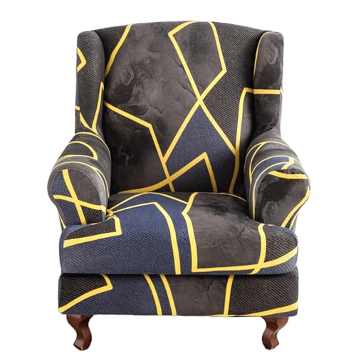 ARZARF Moderner Print Ohrensessel Überzug,Atmungsaktiver Strapazierfähiger Ohrensesselbezug mit T-Sitzkissenbezug,für Ohrensessel Wohnzimmer Schlafzimmer Heimdekoration(Style 4) von ARZARF