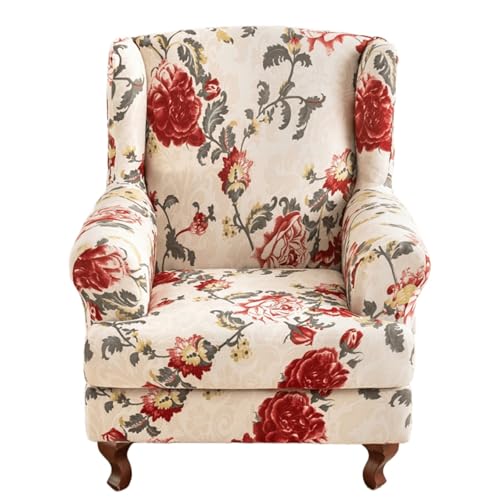 ARZARF Moderner Print Ohrensessel Überzug,Atmungsaktiver Strapazierfähiger Ohrensesselbezug mit T-Sitzkissenbezug,für Ohrensessel Wohnzimmer Schlafzimmer Heimdekoration(Style 5) von ARZARF