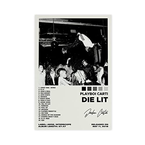 ARZARF Playboi Carti Poster Die Lit Album Cover Poster 1 Leinwand Poster Schlafzimmer Dekor Sport Landschaft Büro Zimmer Dekor Geschenk Rahmen Stil 30 x 45 cm von ARZARF