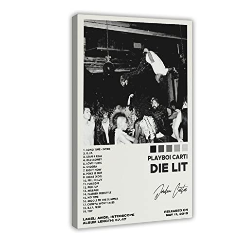 ARZARF Playboi Carti Poster Die Lit Album Cover Poster 1 Leinwand Poster Wandkunst Dekor Druck Bild Gemälde für Wohnzimmer Schlafzimmer Dekoration Rahmen Stil 08x12inch (20x30cm) von ARZARF