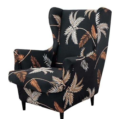 ARZARF Stretch-Print Ohrensessel Überzug 2-teilig,Waschbarer Ohrensesselbezug mit Elastischem Boden,für Ohrensessel Wohnzimmer Schlafzimmer(Style 10) von ARZARF