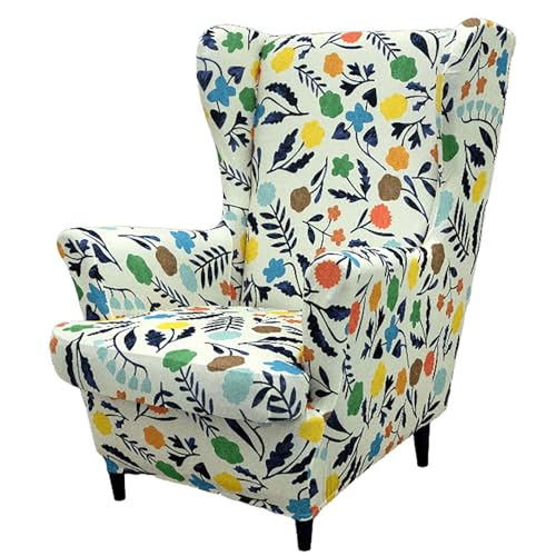 ARZARF Stretch-Print Ohrensessel Überzug 2-teilig,Waschbarer Ohrensesselbezug mit Elastischem Boden,für Ohrensessel Wohnzimmer Schlafzimmer(Style 11) von ARZARF