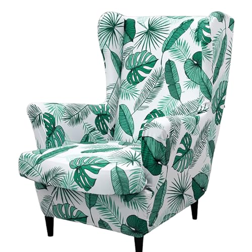 ARZARF Stretch-Print Ohrensessel Überzug 2-teilig,Waschbarer Ohrensesselbezug mit Elastischem Boden,für Ohrensessel Wohnzimmer Schlafzimmer(Style 9) von ARZARF