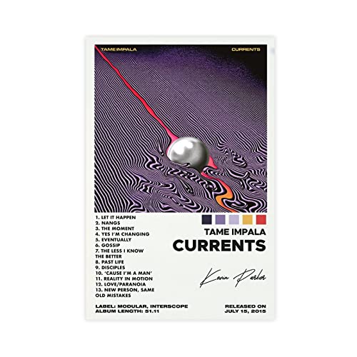 ARZARF Tame Impala Poster Currents Album Cover Poster Leinwand Poster Schlafzimmer Dekor Sport Landschaft Büro Zimmer Dekor Geschenk Rahmen Stil 30 x 45 cm von ARZARF