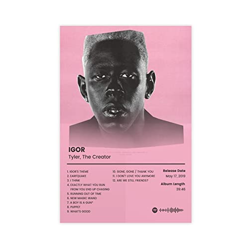 ARZARF Tyler, The Creator Poster IGOR Tracklist Album Cover Poster Leinwand Poster Wandkunst Dekor Druck Bild Gemälde für Wohnzimmer Schlafzimmer Dekoration Rahmen Stil 30 x 45 cm von ARZARF