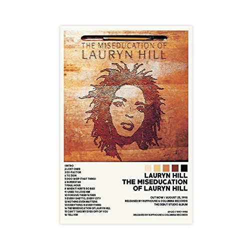 Lauryn Hill Poster The Miseducation of Lauryn Hill Tracklist Album Poster Leinwand Poster Wandkunst Dekor Druck Bild Gemälde für Wohnzimmer Schlafzimmer Dekoration Rahmen Stil 30 x 45 cm von ARZARF