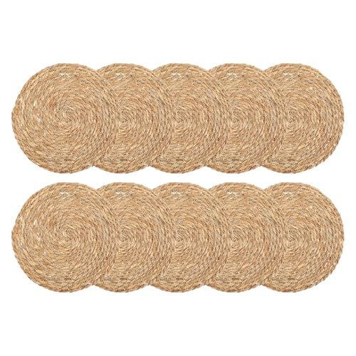 ARZOM - Untersetzer für Teller (10er Set) – Platzdeckchen aus Seegras ø 35 cm – geflochtener Tischuntersetzer – ideal für Esstisch – Tischset von ARZOM