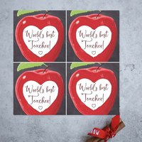 Apfel Dekor Für Lehrerin | Der Beste Lehrer Der Welt, Untersetzer, Geschenk Lehrer, Decoupage Wertschätzung Geschenk von ARavensDreams