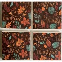Dankbare Serviettenuntersetzer | Set Von 4 Servietten Untersetzer, Herbst Untersetzer Mit Sprüchen, Geschenk Für Zuhause, Thanksgiving Dekor von ARavensDreams