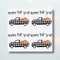 Happy Fall Y'all Untersetzer | Willkommen Herbst Deko, Buffalo Check Lkw Untersetzer, Tischdekor, Geschenke Für Frauen, Bauernhaus Tischdeko von ARavensDreams