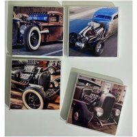 Hot Rod Auto Untersetzer | Oldtimer Dekor, Untersetzer, Für Männer, Bier Schreibtisch, Mechaniker Geschenk, Mann Höhle Dekor von ARavensDreams