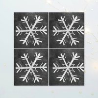 Schneeflocke Untersetzer Set | Schwarzweiße Kunst, Dekor, Untersetzer, Weihnachtsmann Geschenk, Wichtelgeschenk von ARavensDreams